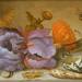 Still life depicting flowers, shells and insects
